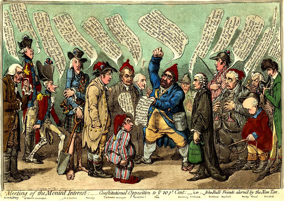 Meeting of the monied interest;- (BM 1868,0808.6803)