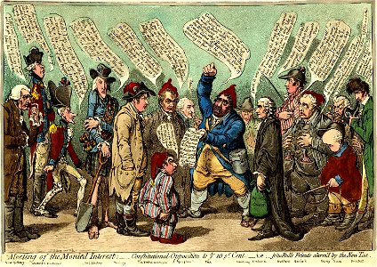Meeting of the monied interest;- (BM 1868,0808.6803)