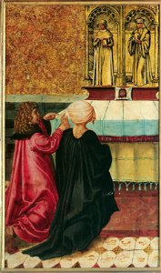Meister der Legendenszenen - Ein Mann befiehlt sein Weib den Hll. Cosmas und Damian - 4969 - Kunsthistorisches Museum