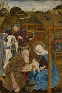 Meister der Pollinger Tafeln - Marienaltar, Anbetung der Heiligen Drei Könige - 1360 - Bavarian State Painting Collections