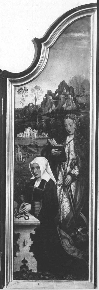 Meister von Frankfurt - Beweinungsaltar, Hl. Katharina mit Stifterin - WAF 584 - Bavarian State Painting Collections