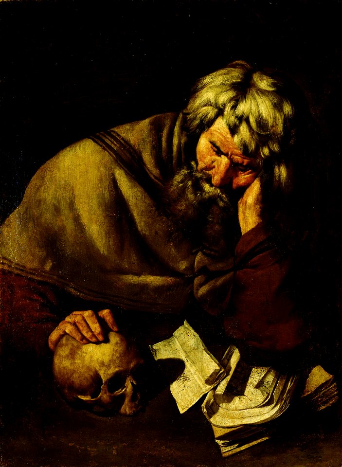 Meister der Hirtenverkündigungen Maestro degli annunci ai pastori - Philosoph des Altertums (Heraklit^) - GG 1610 - Kunsthistorisches Museum