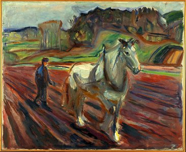 Edvard Munch - Man Ploughing with a White Horse - MM.M.00443 - Munch Museum