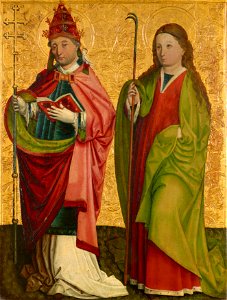 Meister von Großgmain (Werkstatt) - Rechter Flügel des sog. Pretschlaipfer-Triptychons, Hll. Gregor und Agathe (Innenseite), Hll. Erasmu - 4958 - Kunsthistorisches Museum