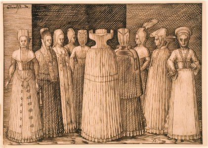 Melchior Lorck - Ten Women from Stralsund - Google Art Project