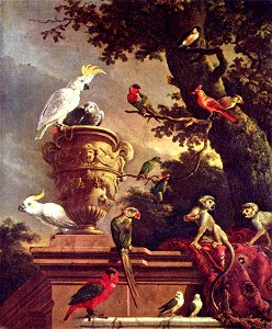 Melchior d'Hondecoeter - The Menagerie - WGA11642. Free illustration for personal and commercial use.