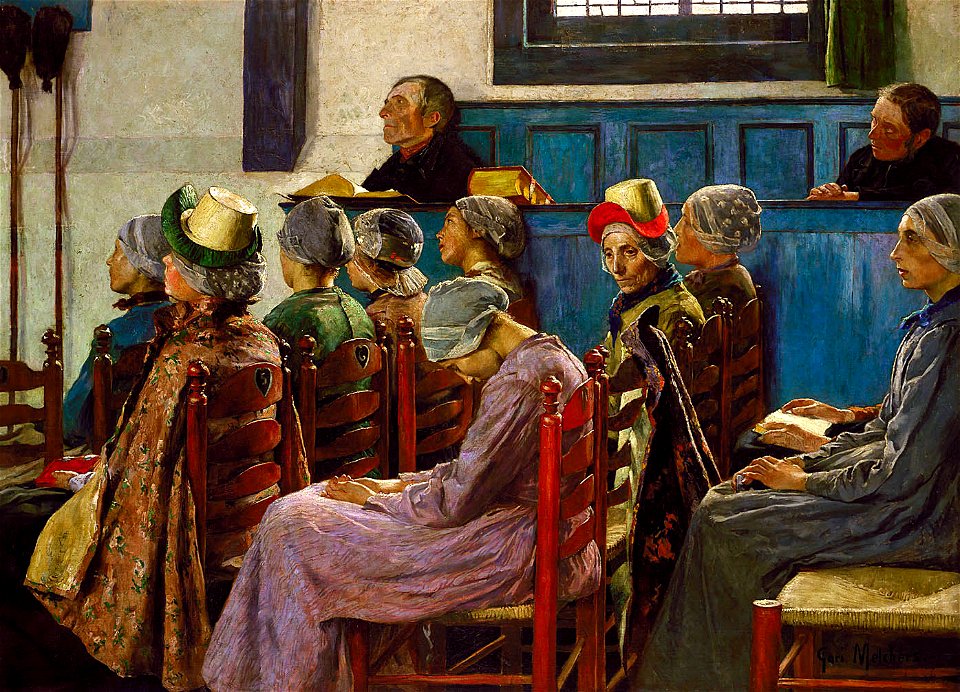 Gari Melchers - The Sermon (1886)