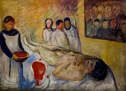 Edvard Munch - Self-Portrait on the Operating Table. Free illustration for personal and commercial use.