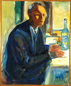 Edvard Munch - Self-Portrait at the Wedding Table - MM.M.00109 - Munch Museum. Free illustration for personal and commercial use.