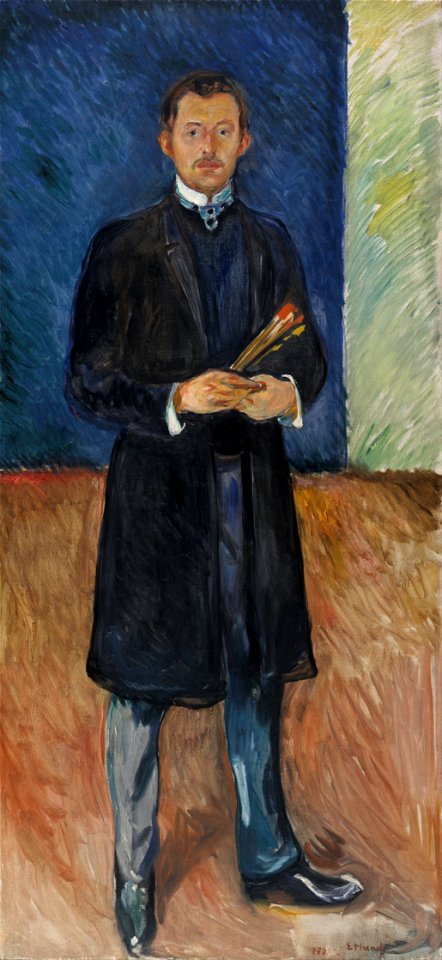 Edvard Munch - Self-Portrait with Brushes - Google Art Project