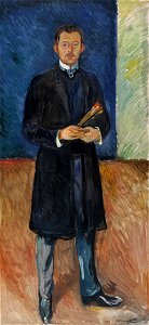 Edvard Munch - Self-Portrait with Brushes - Google Art Project. Free illustration for personal and commercial use.