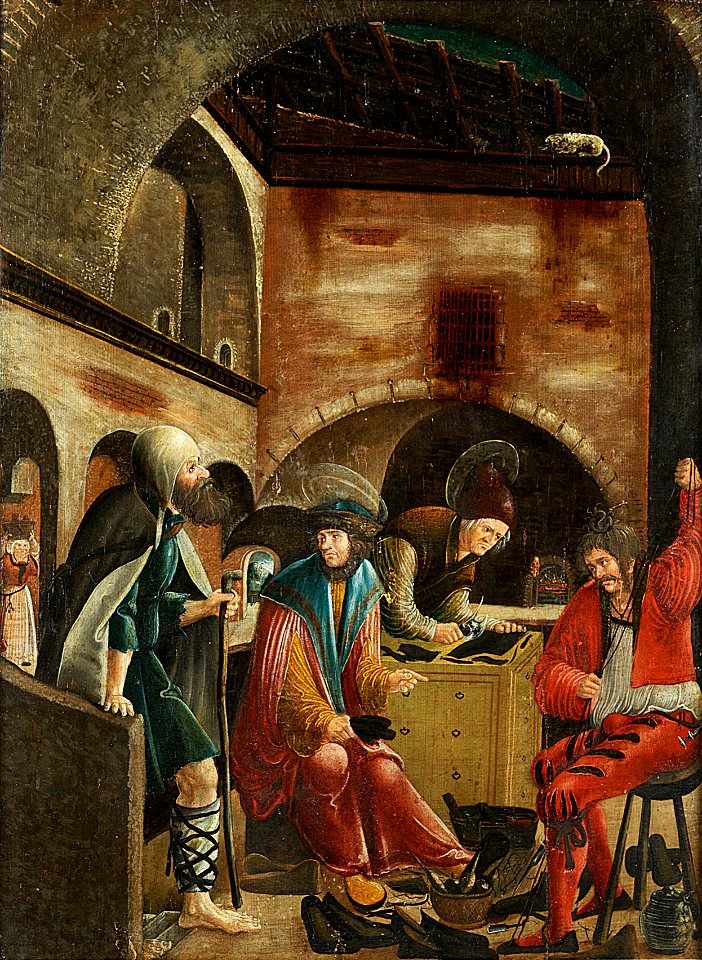 Meister der Crispinuslegende - Die Heiligen Crispinus und Crispinianus in ihrer Schusterwerkstatt - 4882 - Kunsthistorisches Museum