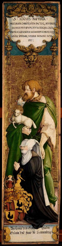 Meister von Messkirch - Der hl. Johannes der Täufer mit der Stifterin Apollonia von Henneberg - 2985 - Staatliche Kunsthalle Karlsruhe