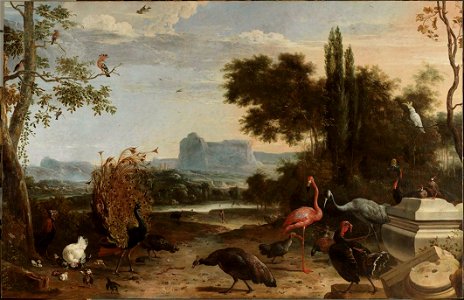Melchior d' Hondecoeter - Vogelpark - 1715 - Bavarian State Painting Collections. Free illustration for personal and commercial use.
