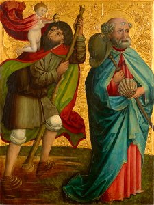 Meister von Großgmain (Werkstatt) - Linker Flügel des sog. Pretschlaipfer-Triptychons, Hll. Christophorus und Jakobus Major (Innenseite) - 4957 - Kunsthistorisches Museum