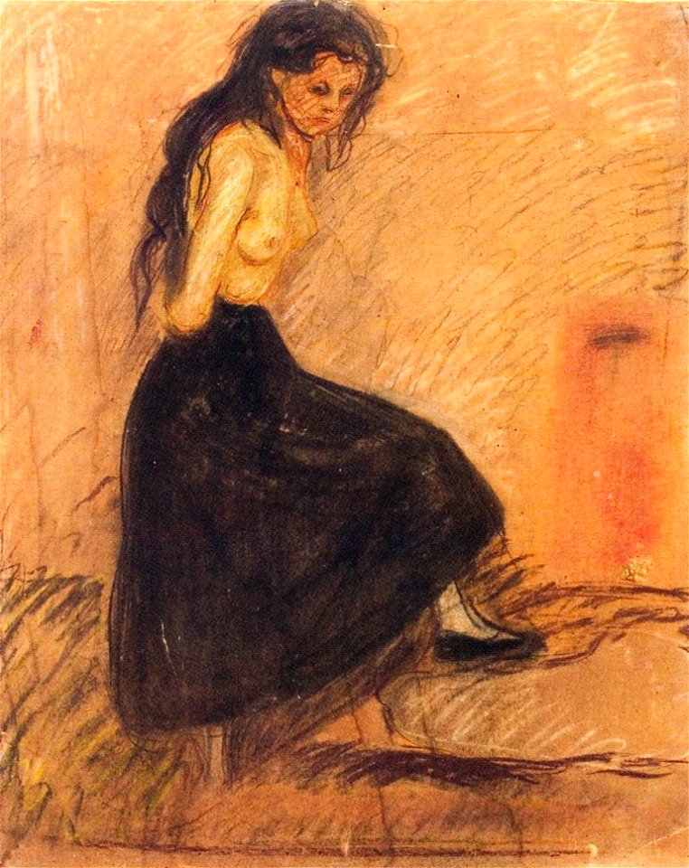Edvard Munch - Half-Nude in a Black Skirt
