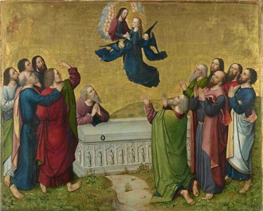 Meister des Marienlebens - Marienleben, Himmelfahrt Mariens Rückseite, untere Hälfte einer Krönung Mariens - WAF 624 - Bavarian State Painting Collections