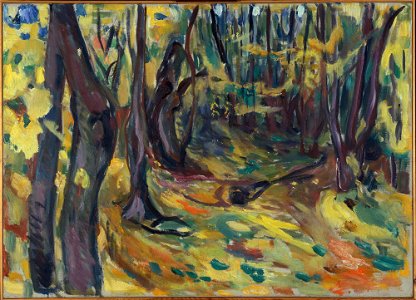 Edvard Munch - Elm Forest in Autumn - MM.M.00675 - Munch Museum. Free illustration for personal and commercial use.