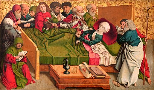 Meister von Großgmain - Marientod, Mitteltafel des sog. Pretschlaipfer-Triptychons - 4857 - Kunsthistorisches Museum