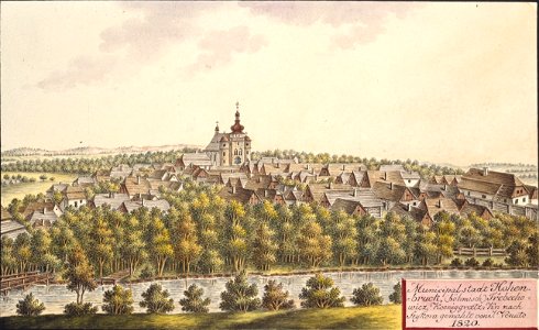 Municipalstadt Hohenbruck, (böhmisch) Třebechowicz, Koeniggraetz. Kreis nach Sykora gemahlt von J. Venuto 1820