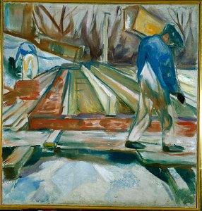 Edvard Munch - Hodman at Work on the Studio Building - MM.M.00156 - Munch Museum