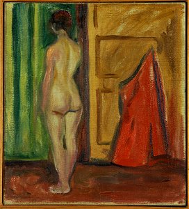 Edvard Munch - Nude with her Back Turned - MM.M.00132 - Munch Museum. Free illustration for personal and commercial use.