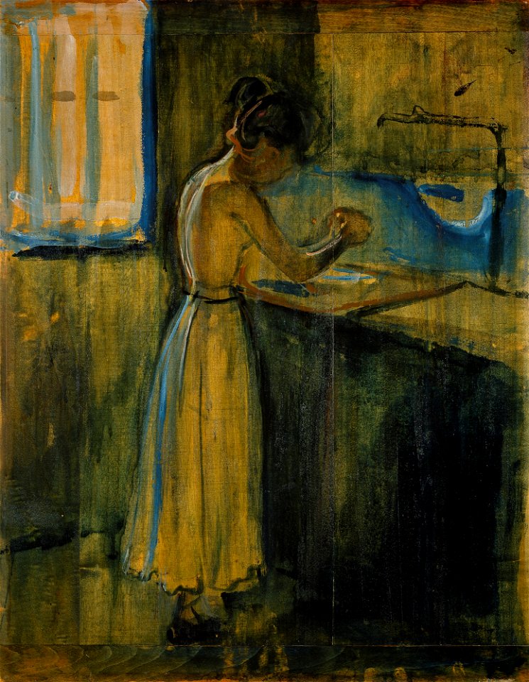 Edvard Munch - Young Woman Washing herself (1896)