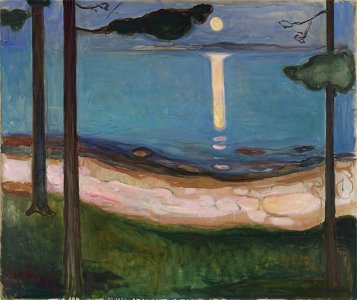 Edvard Munch - Moonlight - NG.M.02815 - National Museum of Art, Architecture and Design. Free illustration for personal and commercial use.