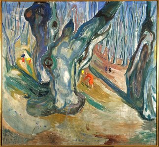 Edvard Munch - Elm Forest in Spring - MM.M.00799 - Munch Museum. Free illustration for personal and commercial use.