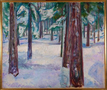 Edvard Munch - Forest in Snow - MM.M.00389 - Munch Museum. Free illustration for personal and commercial use.