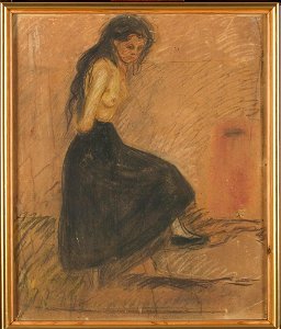 Edvard Munch - Half-Length Nude in a Black Skirt - MM.M.00670 - Munch Museum