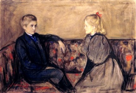 Edvard Munch - Oscar and Ingeborg Heiberg. Free illustration for personal and commercial use.