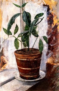 Edvard Munch - Potted Plant on the Windowsill. Free illustration for personal and commercial use.