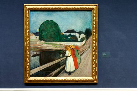Edvard Munch - The Girls on the Bridge - IMG 9748 - National Gallery Oslo. Free illustration for personal and commercial use.