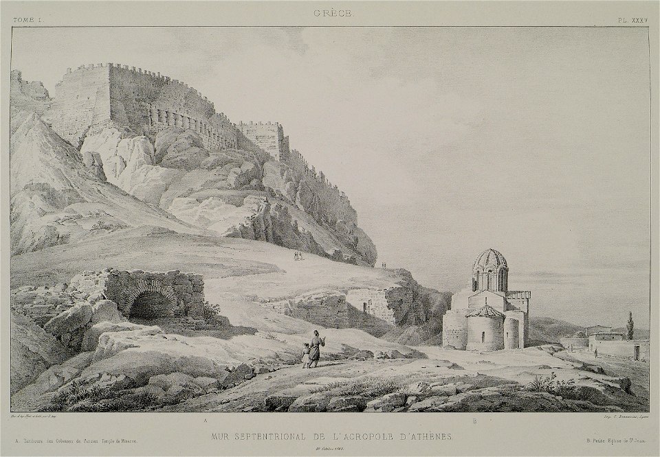 Mur septentional de l'Acropole d'Athènes - Rey Etienne - 1867