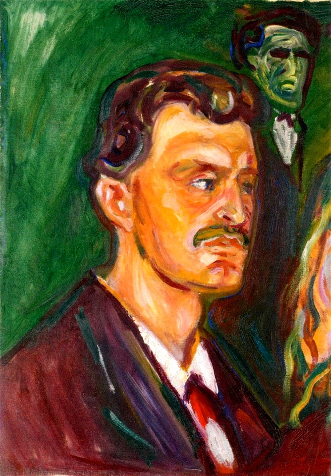 Edvard Munch - Self-Portrait against a Green Background