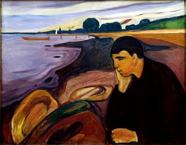 Edvard Munch - Melancholy (1894-96). Free illustration for personal and commercial use.