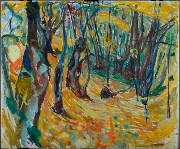 Edvard Munch - Elm Forest in Autumn - MM.M.00879 - Munch Museum. Free illustration for personal and commercial use.