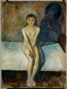 Edvard Munch - Puberty. Free illustration for personal and commercial use.