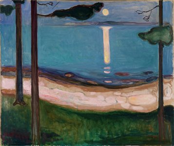Munch Moonlight. Free illustration for personal and commercial use.