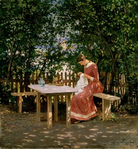 Gerhard Munthe - The Artist's Wife in the Arbour - NG.M.01702 - National Museum of Art, Architecture and Design