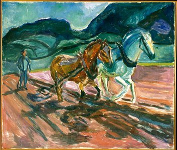 Edvard Munch - Ploughing Horses - MM.M.00506 - Munch Museum