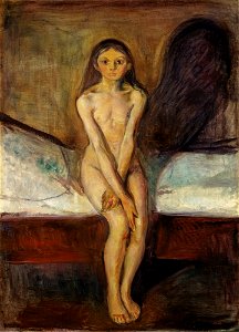 Puberty (1894-95) by Edvard Munch. Free illustration for personal and commercial use.