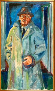 Edvard Munch - Self-Portrait in Hat and Coat - MM.M.00409 - Munch Museum. Free illustration for personal and commercial use.