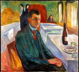 Edvard Munch - Self-Portrait with a Bottle of Wine - MM.M.00543 - Munch Museum
