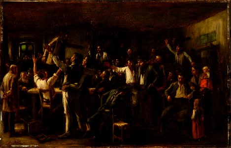 Munkácsy Mihály - 1894 - Sztrájk (vázlat)