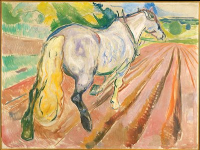 Edvard Munch - White Horse Seen from the Rear - MM.M.00356 - Munch Museum. Free illustration for personal and commercial use.