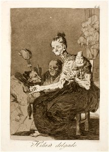 Museo del Prado - Goya - Caprichos - No. 44 - Hilan delgado