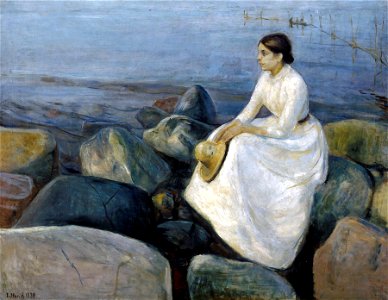 Edvard Munch - Summer night, Inger on the beach (1889)