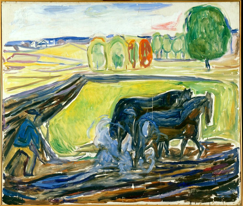 Edvard Munch - Two Black Horses at the Plough - MM.M.00871 - Munch Museum